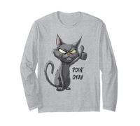 Doin' Okay Chat drôle Pouce Up Scruffy Feline Bad Day Kitty Manche Longue