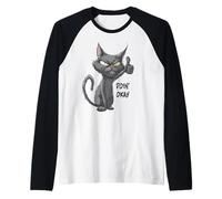 Doin' Okay Chat drôle Pouce Up Scruffy Feline Bad Day Kitty Manche Raglan