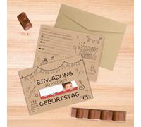 DOINEUFL 15 Einladungskarten Kindergeburtstag Mädchen Junge DIY A6 Einladungskarte mit 15 Kraftpapierumschlag Geburtstagseinladungen Partyeinladungen Einschulung Einladungskarten