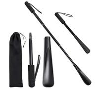 DOINEUFL Chausse-pied télescopique à long manche de 34 à 85 cm en plastique de haute qualité, longueur réglable, portable, long chausse-pied pour personnes âgées, hommes, femmes, enfants