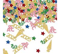 DOINEUFL Lot de 120 décorations de rentrée des classes pour garçon et fille 2025 - Décoration de table à disperser - Paillettes ABC - Étoile pour décoration de rentrée des classes