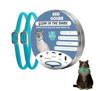 DOINEUFL Lot de 2 colliers lumineux pour chat pour éviter les infections, design spécial résistant à l'eau, collier réglable pour chat, phosphorescent, contient des huiles essentielles naturelles