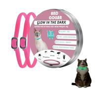 DOINEUFL Lot de 2 colliers lumineux pour chat pour éviter les infections, design spécial résistant à l'eau, collier réglable pour chat, phosphorescent, contient des huiles essentielles naturelles