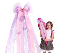 DOINEUFL Nœud papillon rose 60 x 20 cm pour sac d'école, sac à sucre, grand nœud avec ruban en tulle, décoration pour sac d'école, accessoires de rentrée des classes