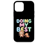 Doing My Best Cute Kawaii Baby Monkey Meme pour Hommes, Femmes et Enfants Coque pour iPhone 12 Mini