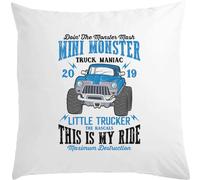 Doing The Monster Mash Truck Maniac The Rascals Oreiller blanc 40 x 40 cm avec rembourrage blanc