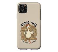 Doing Time Mom of 3 Boys Goose Fun Mama Life Parenting Humour Coque pour iPhone 11 Pro Max