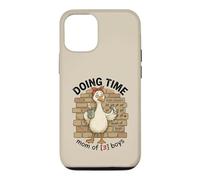 Doing Time Mom of 3 Boys Goose Fun Mama Life Parenting Humour Coque pour iPhone 12/12 Pro