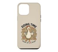 Doing Time Mom of 3 Boys Goose Fun Mama Life Parenting Humour Coque pour iPhone 12 Pro Max