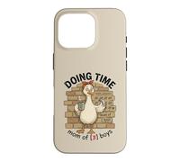 Doing Time Mom of 3 Boys Goose Fun Mama Life Parenting Humour Coque pour iPhone 16 Pro