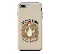 Doing Time Mom of 3 Boys Goose Fun Mama Life Parenting Humour Coque pour iPhone 7 Plus/8 Plus