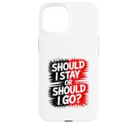 Dois-Je Rester ou partir ? Design Disco Amusant, Vintage, Party Rock. Coque pour iPhone 15