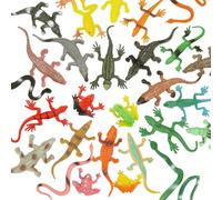 DOITEM 27Pcs Reptile Jouets Figurines d'animaux réalistes Figurines d'animaux Reptile en plastique Lézards Serpent Grenouille Crocodile Jouets Animaux Jouets pour enfants Apprentissage Cadeau éducatif