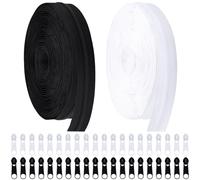 DOITEM #5 Fermetures à Glissière en Nylon par The Yard Bulk 11 yards avec 20pcs Zipper Glissières pour Bricolage Couture sac D'artisanat sur Mesure Vêtement Textile Maison (Noir et Blanc)