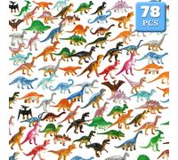 DOITEM 62 PCS Jouets Insectes Réalistes pour Enfants,Jouets Insectes en Plastique (Dinosaures)