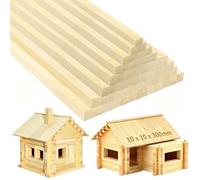 DOITEM Bâtons carrés en bois dur naturel pour artisanat et bricolage (10 mm, 30 cm)