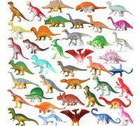 DOITEM Figurines de Dinosaures, Lot de 40 Jouets de Dinosaures en Plastique pour Enfants Garçons Tout-Petits Anniversaire Noël Pâques Saint Valentin Cadeaux, y Compris T-Rex Triceratops Stegosaurus