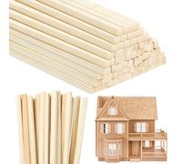 DOITEM Lot de 60 stylos carrés en bois dur pour bricolage et bricolage (200 mm)
