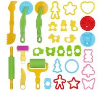 DOITEM Outils pour l'argile et la pâte à modeler avec modèles et moules, Accessoires pour pâte à modeler Moules en plastique Découpeurs Animaux Formes, Couleurs assorties, 29 PCS
