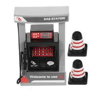 DOITOOL 1 Ensemble De Jouets De Simulation De Station-Service Modèle De Station-Service Pompe À Essence Cônes De Signalisation Station-Service Cognitif Mini-Station-Service Aimanté
