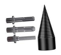 DOITOOL 1 ensemble Fendeur de Bûches Électrique avec Forets Acier Outil de Fendage de Pratique avec Poignées Ronde Carrée pour Perceuse pour et Hickory