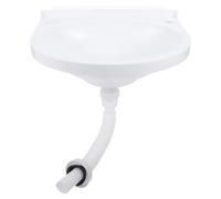 DOITOOL 1 Ensemble lavabo d'angle suspendu : vasque compacte à fixer au mur - lavabo gain de place sans perçage pour salles de bains, camping-cars et espaces utilitaires