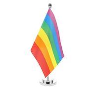 DOITOOL 1 Ensemble Rainbow avec Support de Drapeaux de Fierté pour Décoration de Table Fête Lgbt Festivals et Événements