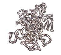 DOITOOL 1 Jeu Patches Thermocollants Strass Alphabet De Écussons Décoratifs Tissu Non Tissé Pour Vêtements Et Sacs Pour Réparation Et Personnalisation 26 Pièces