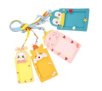 DOITOOL 1 Jeu Porte Carte Cartoon Avec Cordon Détachable Étui De Protection Pour Carte De Bus Et Design Adorable Et Pratique Pour École Bureau Et Voyage 4 Pièces