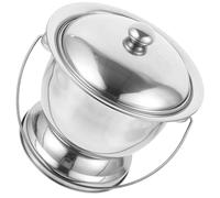 DOITOOL 1 Set Pot de Chambre Acier Inoxydable Urinoir Portable avec Couvercle Facile à Nettoyer Poignée pour Adultes et Personnes Âgées Usage Domestique et Voyage