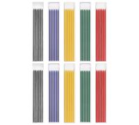 DOITOOL 10 boîtes de mines pour porte-mines de menuisier : recharges de 2,8 mm pour porte- de charpentier - Recharges pour marqueurs à trous profonds - de rechange en graphite noir et cire colorée