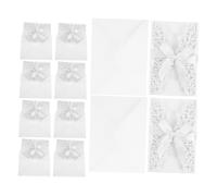 DOITOOL 10 ensembles Lot de Cartes Dinvitation Mariage Découpées Au Laser Cartes Blanches Européennes Élégantes pour Réceptions et Fêtes Polyvalentes