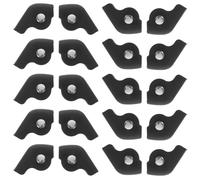 DOITOOL 10 Paires Patchs de Bord D'ouverture de Chaussure Noirs pour Baskets, Protections Adhésives en Plastique et Métal, Prolongent la Durée de Vie et Préviennent L'usure Doublure, pour