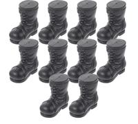 DOITOOL 10 Pièces Accessoires de Bottes de Noël Père Noël en Plastique Noir Décoration Festive de Botte Accessoire Décoratif pour Sapin et Intérieur