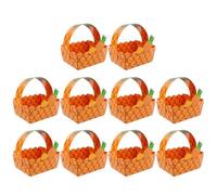 DOITOOL 10 Pièces Boîte Présent en Papier Orange D'ananas avec Poignée, Emballage Décoratif Polyvalent pour Fêtes Tropicales et Anniversaires