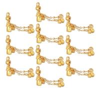 DOITOOL 10 Pièces Breloque Cheval en Laiton Doré Résistant la Décoloration, Accessoire Porte-monnaie Traditionnel Chinois pour Miroir de Voiture, Charme Amulette Nouvel An Lunaire
