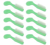 DOITOOL 10 Pièces Brosse à Dents Résistante à L'usure avec Grosse Tête, Plastique Vert Antidérapant, Code de Surveillance Spécial pour Détenus en Établissement de Réhabilitation