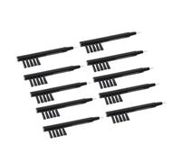 DOITOOL 10 Pièces Brosse de Nettoyage en Pvc pour Amplificateur Auditif avec Crochet en U, Aimant pour Retirer la Batterie et Éliminer Dépôts de Cire, Couleur Noire