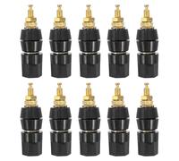 DOITOOL 10 Pièces Connecteur de Liaison Audio M5 50mm en Laiton Plaqué Or avec Écrou Hexagonal, Mini Borne pour Câbles D'enceinte et Accessoires Amplificateur, pour Installation Studio