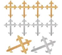 DOITOOL 10 Pièces Écussons de Vêtements Faits Maison de Croix Brodée, Patchs Thermocollants Compacts en Fil de Broderie, Faciles à Utiliser et Adaptés pour Réparer les Trous sur
