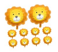 DOITOOL 10 Pièces Lot de Ballons Aluminium Tête de Lion Gonflables Décoratifs pour Fête Anniversaire Thème Jungle Cartoon