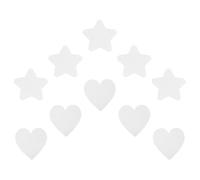 DOITOOL 10 Pièces Lot de Panneaux de Toile Vierge Apprêtée Formes Cœur et Étoile Mini Toiles Rondes Adaptées Peinture Acrylique pour Garçon Fille et Artistes