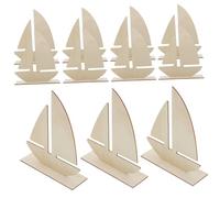 DOITOOL 10 pièces Lot de Tranches de Inachevées Forme Voilier Surface Lisse Décor pour Projets DIY Artisanat et Décoration Maison