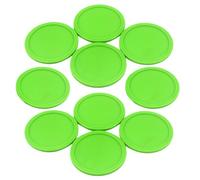 DOITOOL 10 Pièces Palets de Hockey Air 64mm Vert Clair pour Table de Jeu | Pièces de Remplacement Légères en Plastique, Glisse Fluide, Usage Table de Hockey Air