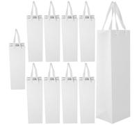 DOITOOL 10 Pièces Paquet à Vin en Papier Blanc pour Bouteille, Portable | Bouteille de Vin Liqueur, Usage Noël et Extérieur, Format Présent Soigné