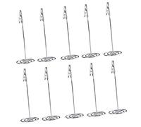 DOITOOL 10 Pièces Porte Photos avec Pince Crocodile Support Mémo Flexible Inoxydable Base Ronde Stable pour Bureau et Maison pour Notes et Documents