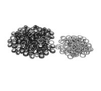 DOITOOL 100 Ensembles Grommets Métalliques Noirs de Pouce avec Rondelles pour Bricolage sur Tissus Toile Cuir Chaussures et Sacs