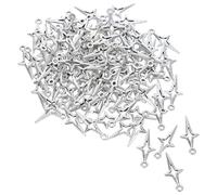 DOITOOL 100 Pendentifs Ajourés à Quatre Branches Petites Breloques Vintage en Métal Mini Pendentifs pour Création de Bijoux Collier Bracelet Boucles D’Oreilles Accessoires Charms pour