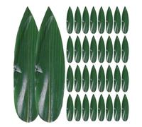 DOITOOL 100 Pièces Assiettes en Feuille de Bambou Naturel pour Sushi et Sashimi, Tapis de Feuilles Vertes Réutilisables, Style Japonerie Traditionnel pour Décoration et Service Culinaire