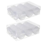 DOITOOL 100 pièces Boîte à Ronde Transparente Rangement pour Collection de Commémoratives Support de Pratique et Protecteur